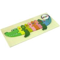 Set Of Wooden Puzzles Crocodile Numbers