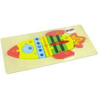 Set Of Wooden Jigsaw Puzzles Rocket Numbers