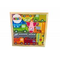 Wooden Puzzle Means Of Transport To Match Taxi Bus