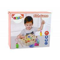 Wooden Fish Catching Game 2 Fishing Rods Kitten