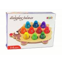 Wooden Educational Hedgehog 10 Colorful Pawns