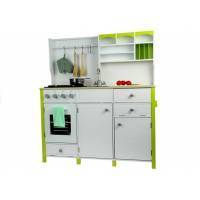 Wooden Kitchen - With An Oven And Accessories Green-white