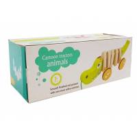 Wooden Crocodile On Wheels 18cm