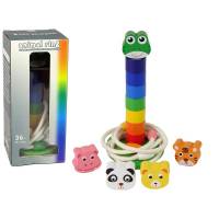 Wooden Pyramid String Puzzle Animals Educational Toy