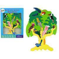 Wooden Tree Birds Parrots Puzzle Blocks