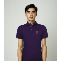 Polo “Cool-Fit” Men – Purple / Fluo pink embroidery