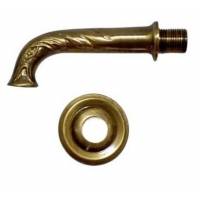 Small fountain spout with etching and 60mm rosette - bronze finish