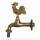 Rooster Themed Garden Tap with bibcock and rosette - polished brass