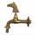 Horse Themed Garden Tap with bibcock and rosette - polished brass