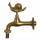 Snail Themed Garden Tap with bibcock and rosette - polished brass