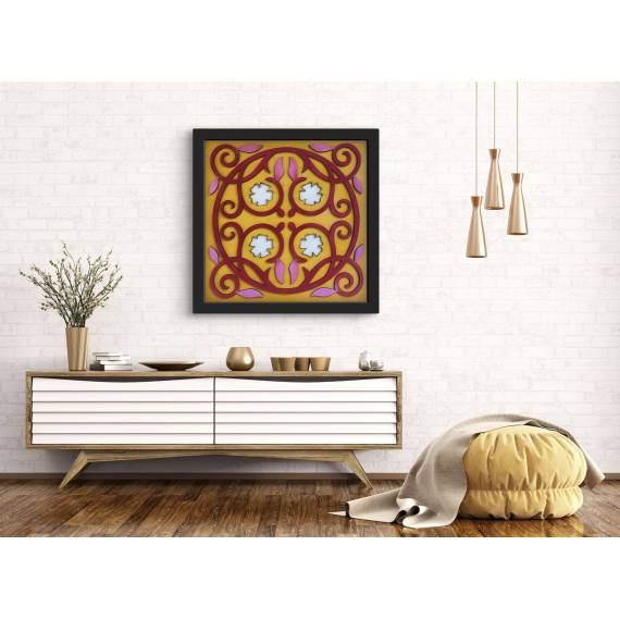 Floating frame wooden tile 004