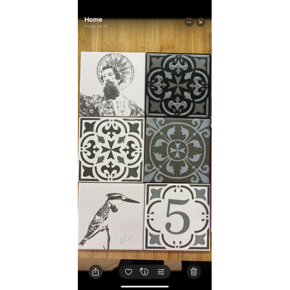 Personalized tile coaster engrave