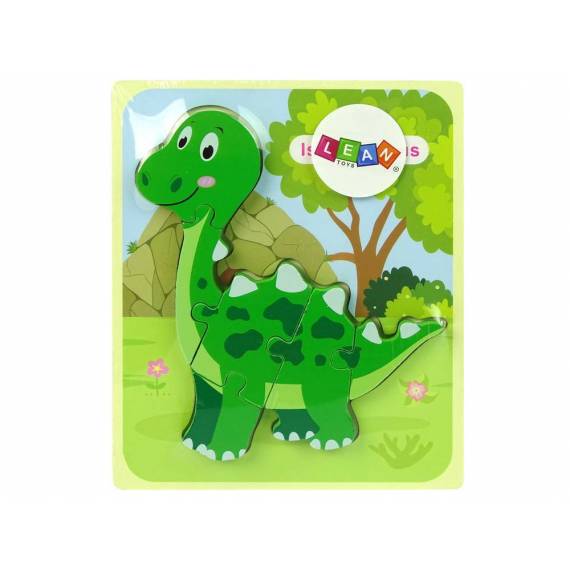 Wooden Isanosaurus Green Dinosaur Puzzle