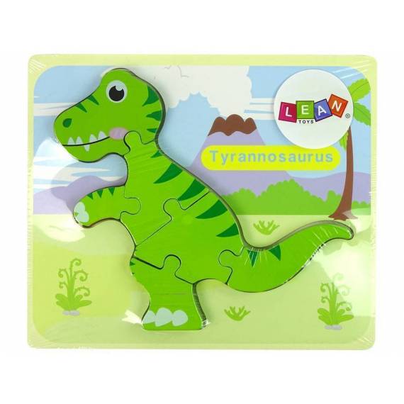 Wooden Isanosaurus Green Dinosaur Puzzle