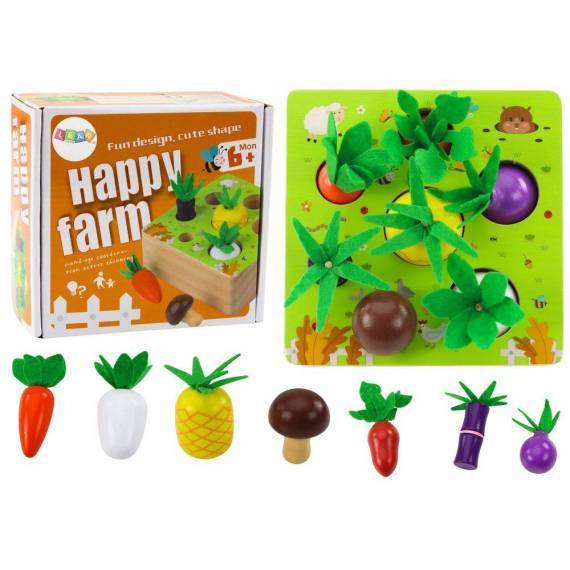 Memory Game Fruits And Vegetables Wooden