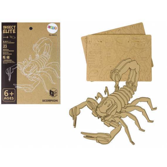 Wooden 3d Scorpion Puzzle Educational Assemblage 35 Pieces
