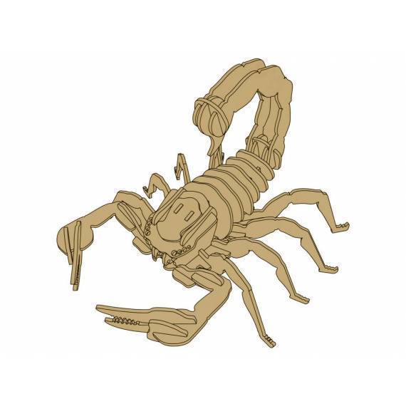Wooden 3d Scorpion Puzzle Educational Assemblage 35 Pieces