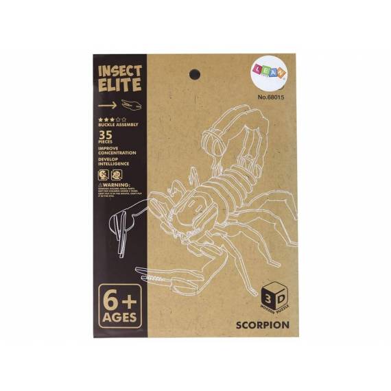 Wooden 3d Scorpion Puzzle Educational Assemblage 35 Pieces