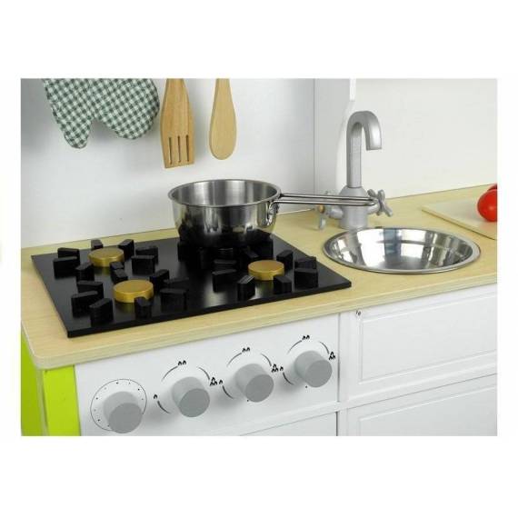 Wooden Kitchen - With An Oven And Accessories Green-white