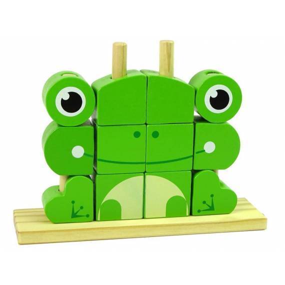 3d Frog Puzzle Wooden Bricks Creative Spatial