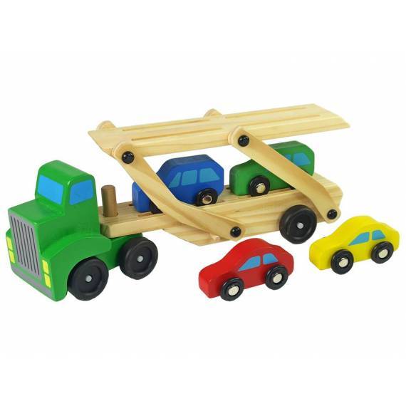 Wooden Green Truck With Trucks Blocks