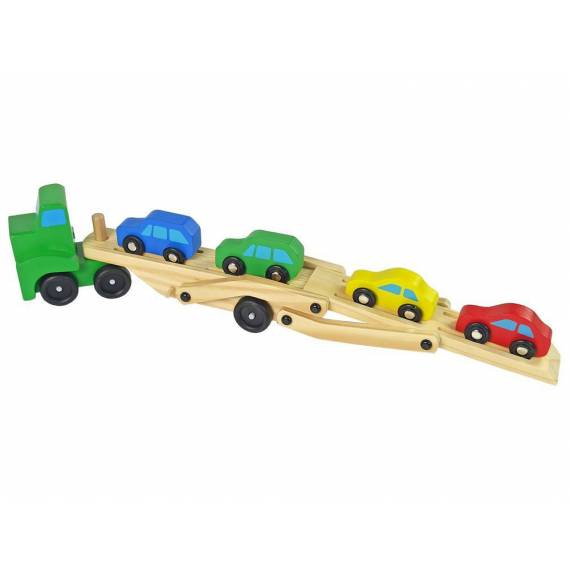 Wooden Green Truck With Trucks Blocks