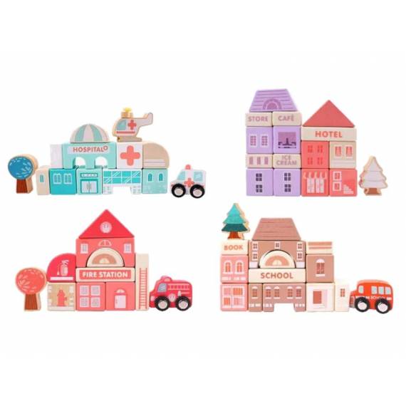 Wooden Block Set City Letters Puzzle 135 Pieces