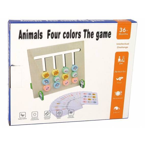 Four Colour Animal Wooden Puzzle Game