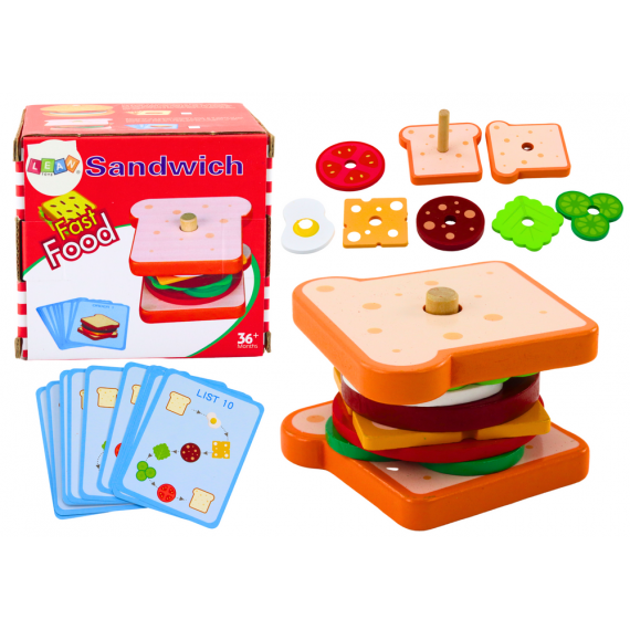 Sandwich Wooden Cards With Recipes 10 Pcs