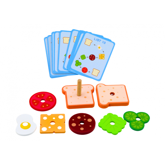 Sandwich Wooden Cards With Recipes 10 Pcs