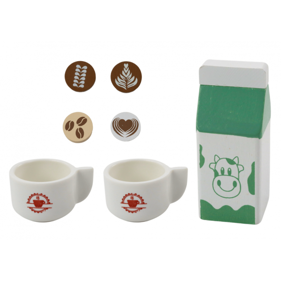 Wooden Coffee Machine Agd Milk Cup Set