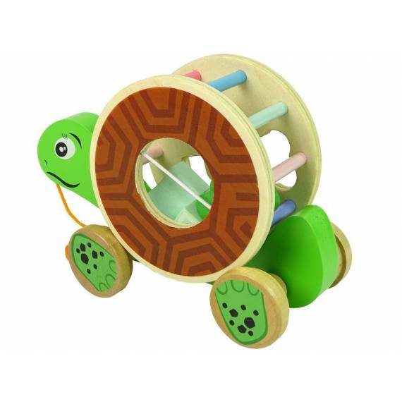 Wooden Block Sorter Turtle On Wheels