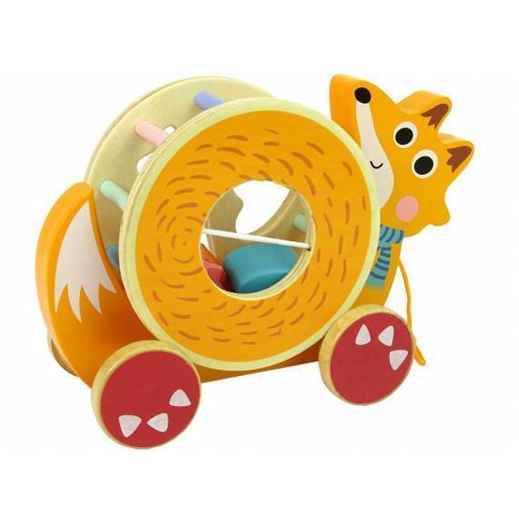 Wooden Blocks Sorter With Pull-on Wheels Fox