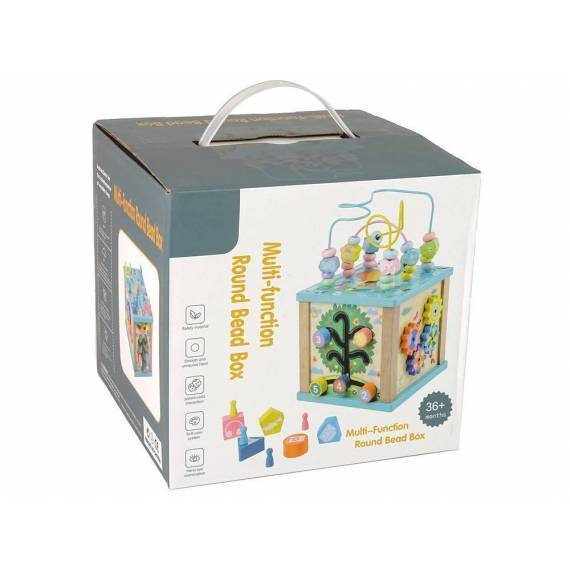 Wooden Educational Cube Sorter Labyrinth Game Clock Chinoiserie