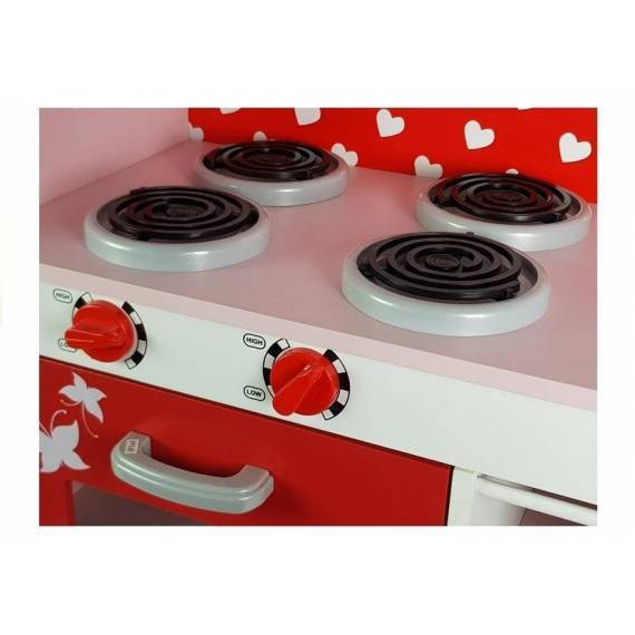 Wooden Kitchen Jolie Pink White Fridge Microwave