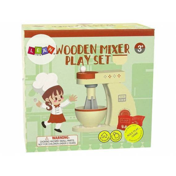 Wooden Kitchen Robot Mixer Accessories Kit For Kids