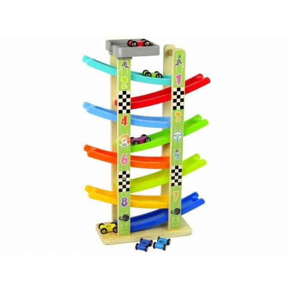 Wooden Slide Car Track 8 Floors Cars