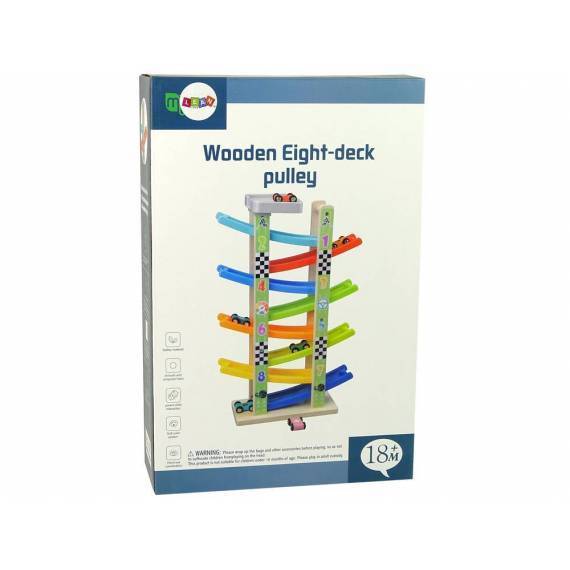 Wooden Slide Car Track 8 Floors Cars