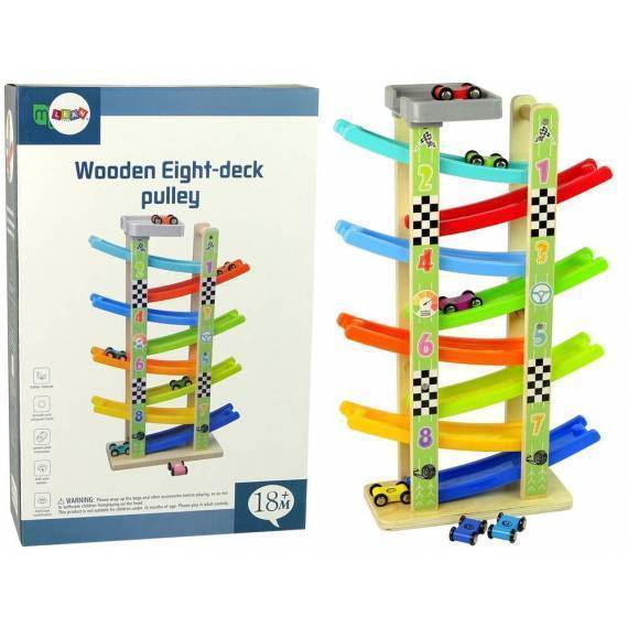 Wooden Slide Car Track 8 Floors Cars