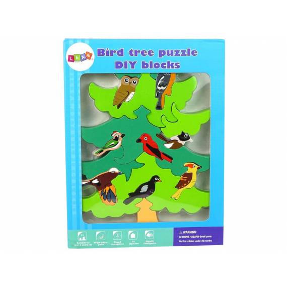 Wooden Tree Birds Diy Puzzle Blocks