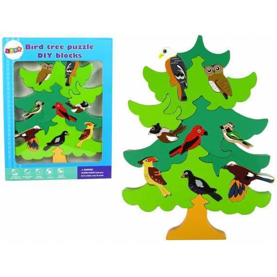 Wooden Tree Birds Diy Puzzle Blocks