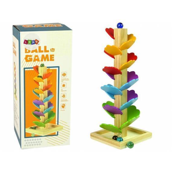 Wooden Tree Slide Ball Leaves