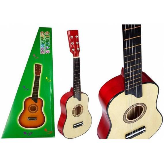 Wooden Guitar With Pick Beige