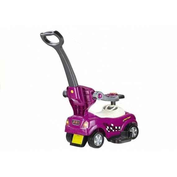 Coupe Car Manual Ride On With Parent Handle - Purple