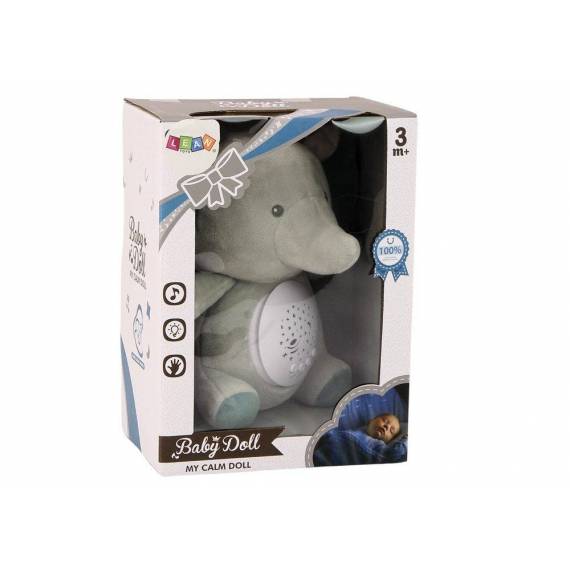 Teddy Bear Elephant Sleeping Melodies Light Star Projector Gray