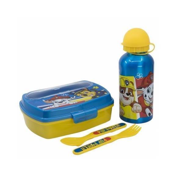 Paw Patrol Set Of Lunch Box With Cutlery + Bottle