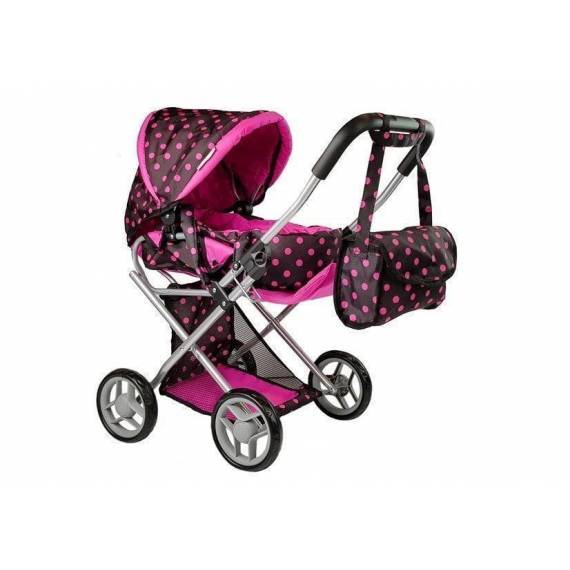 Alice Doll Pram Carrier Bag Black-pink