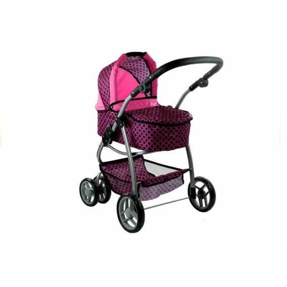 2in1 Doll Bogie And Stroller Alice - Pink With Black Dots