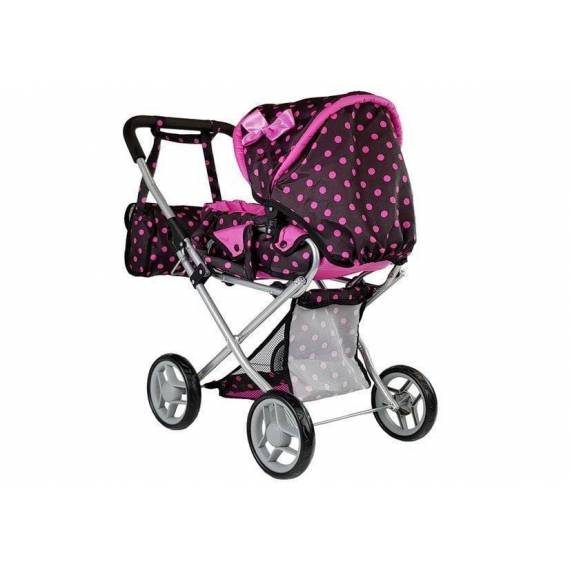 Alice Doll Pram Carrier Bag Black-pink