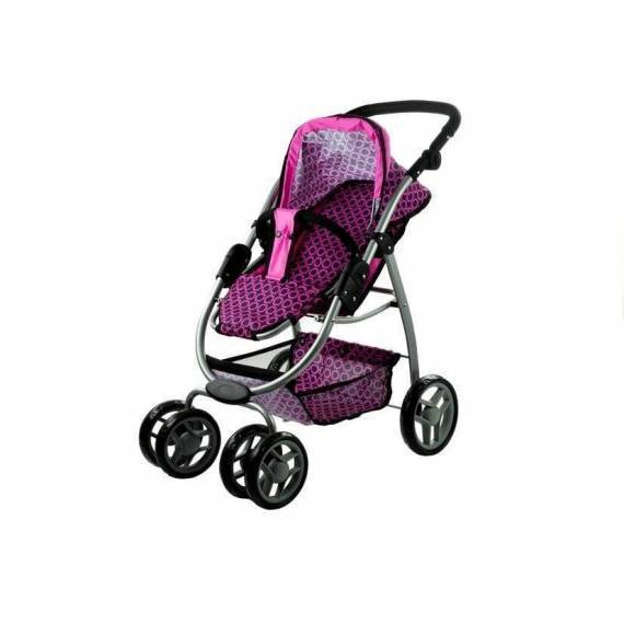2in1 Doll Bogie And Stroller Alice - Pink With Black Dots